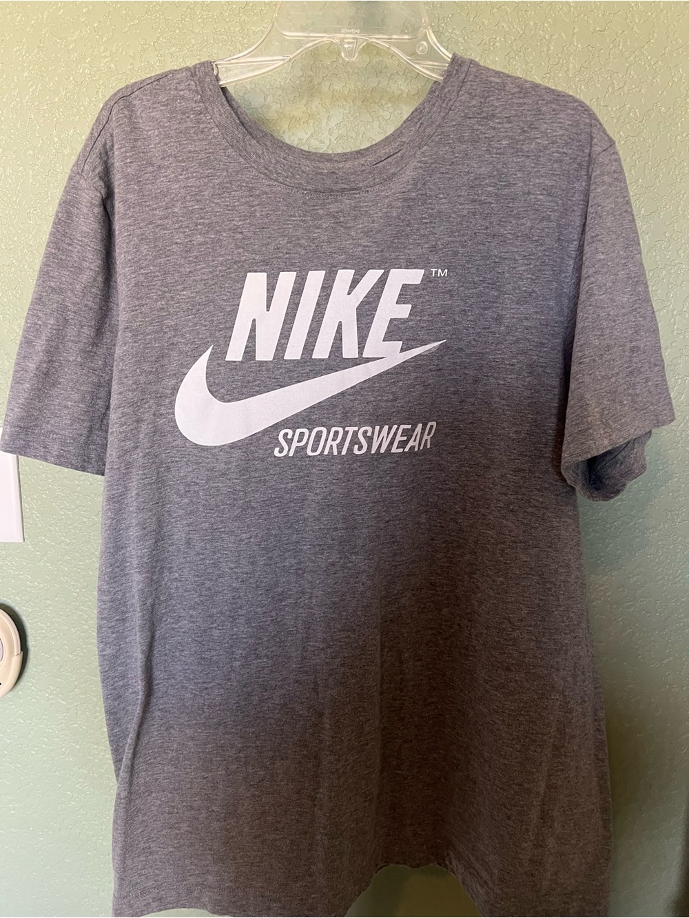 Nike Gray Short Sleeve Sportswear Tee with White Logo